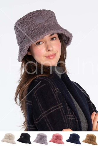 Warm Sherpa Bucket Hat Cap 