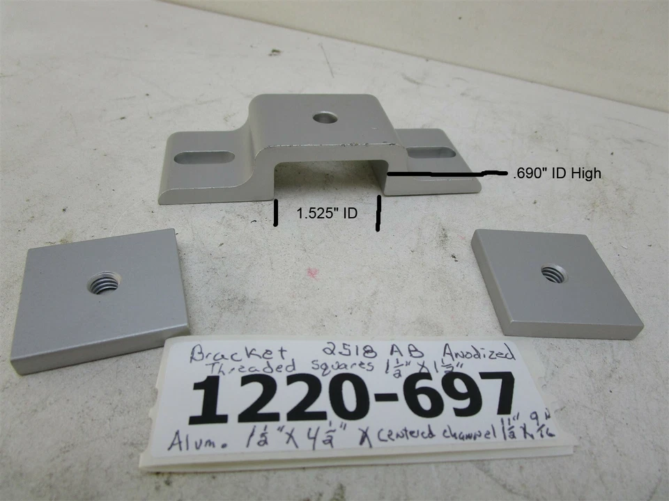 2518 AB Aluminum Bracket 4.5"OD X .562"Id X 1.5"Id Square Nut 1.5" X 1.5" X .25" - Изображение 4 из 4