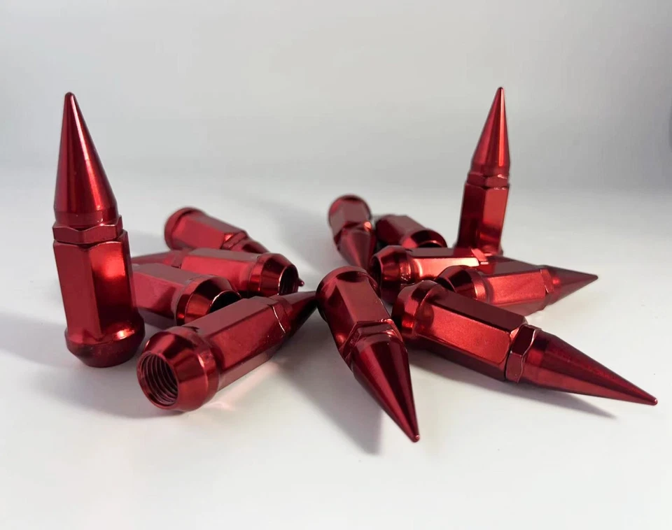 YAMAHA VIKING WOLVERINE YXZ KAWASAKI KRX TEREX SPIKE LUG NUTS 12MM X 1.25 RED - Image 2 of 4