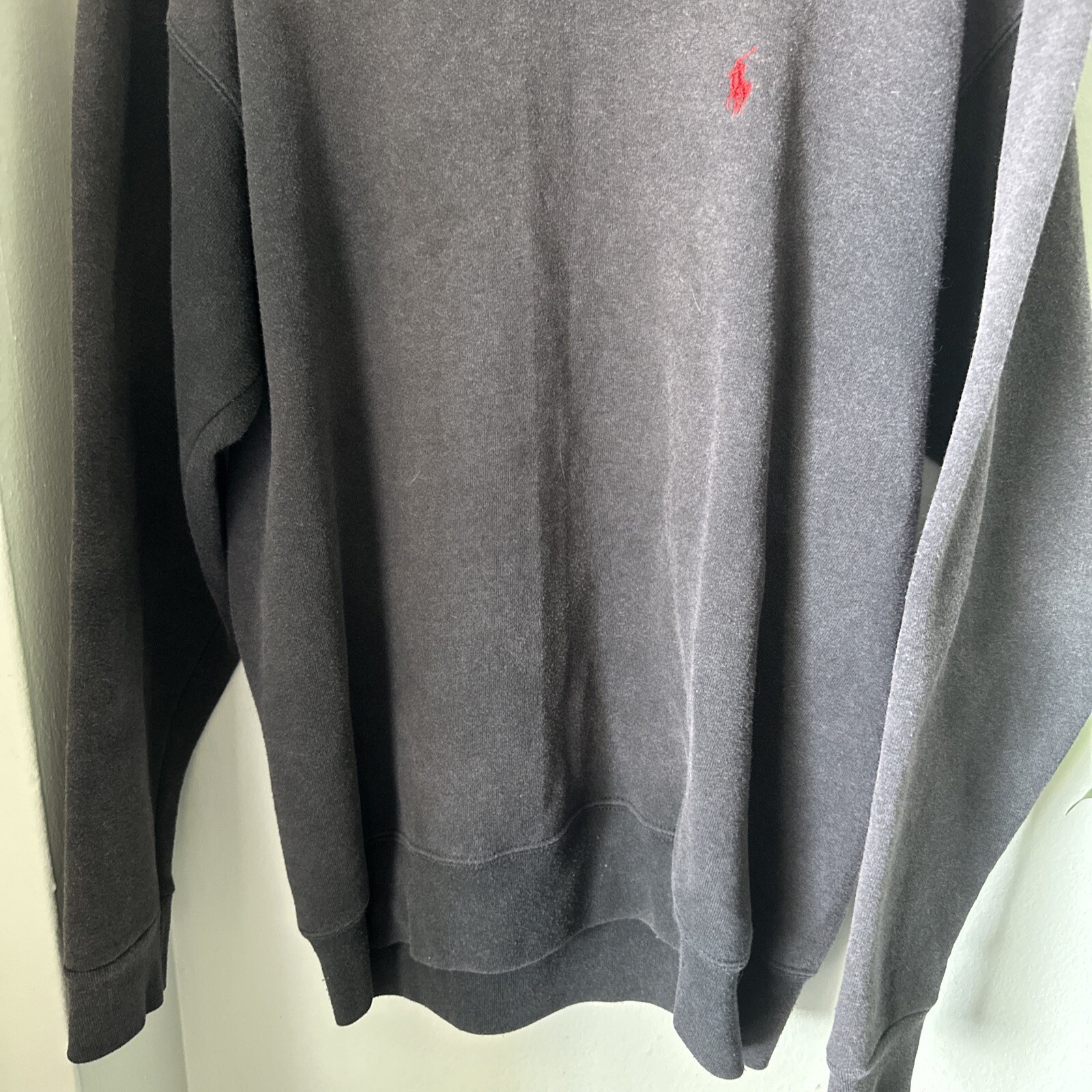 Polo Ralph Lauren Felpa Piccolo Pony Girocollo Blu Uomo Large Made In USA