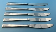Wallace JULIENNE Glossy Stainless Flatware -Set of 5 Dinner Knives 9"