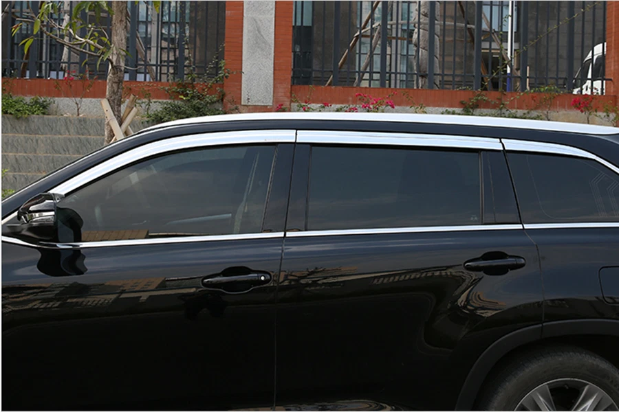 Cromo para Toyota Highlander 2015-2019 ventana visera ventilación cortinas sol lluvia protector Foto 4 de 4