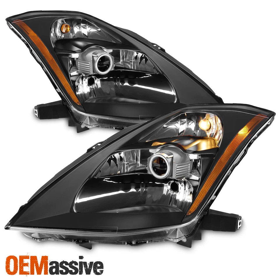 Se adapta a 03-05 350Z Fairlady Z33 bisel negro tipo HID faros proyectores faros Foto 2 de 4