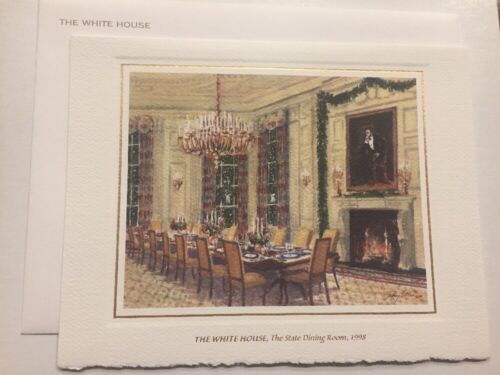 Official 1998 President Bill Clinton White House Christmas Card Envelope Hillary - Picture 1 of 6