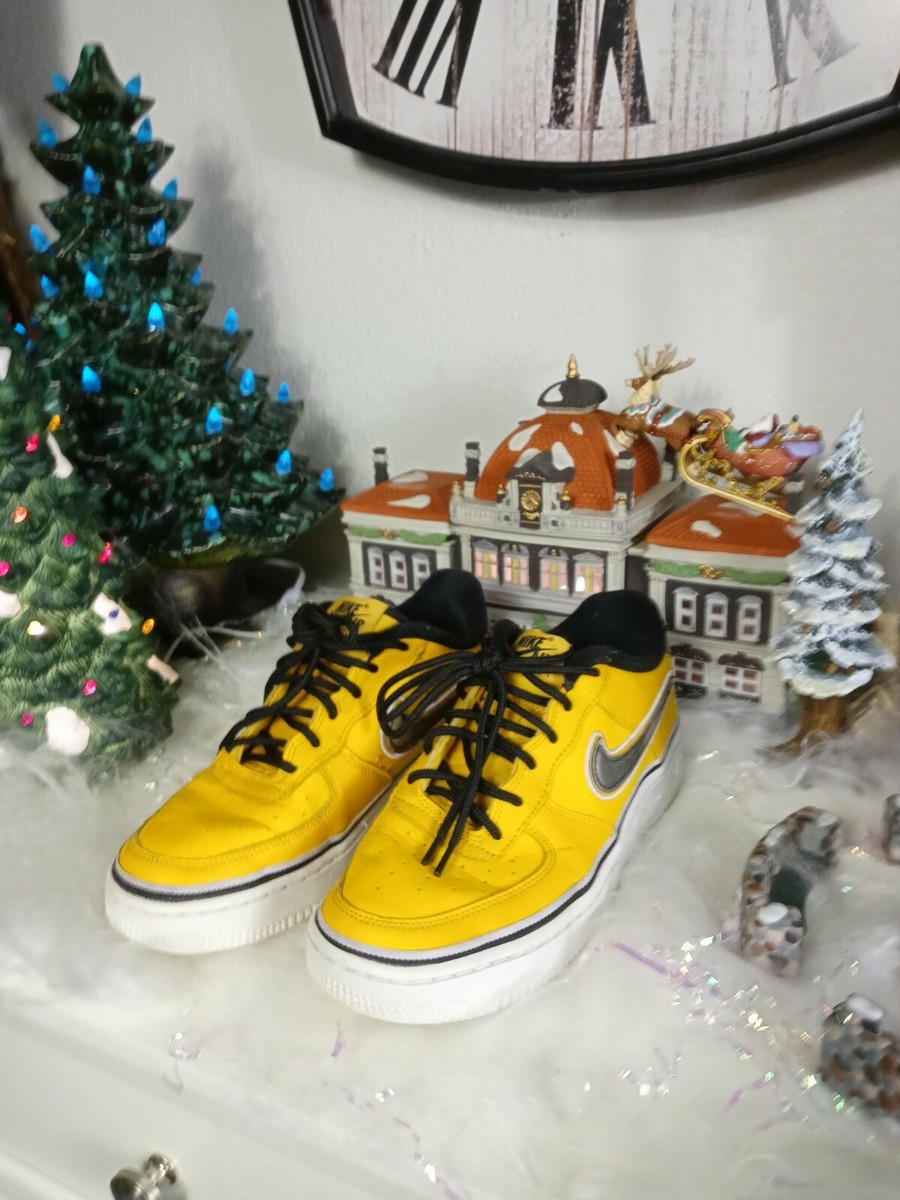 Nike Air Force 1 Yellow Silver Sneakers Chrome Swooshes on New Air Force 1s main image 4