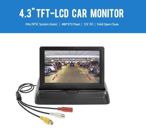 4.3" Folding Monitor Display + Waterproof Wide Angle HD Rear View Backup Camera - Picture 7 of 21
