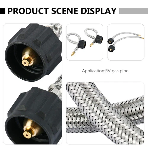 2 Pack 15 inch Stainless RV Propane Hose with Gauge QCC1/ Type 1 Connection - 第 12/38 張圖片
