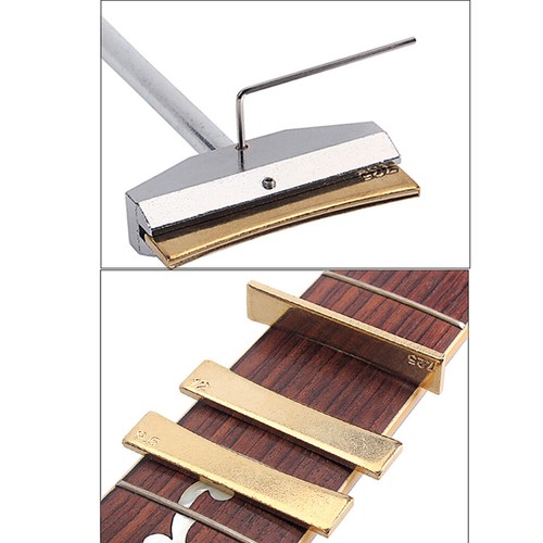 Chrome Guitar Radius Fretboard Press Caul with 9 Golden Inserts 1 Wrench USA - Picture 4 of 8