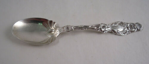 WHITING STERLING SILVER LILY ICE CREAM SPOON Monogram "G" Gothic - Picture 1 of 7