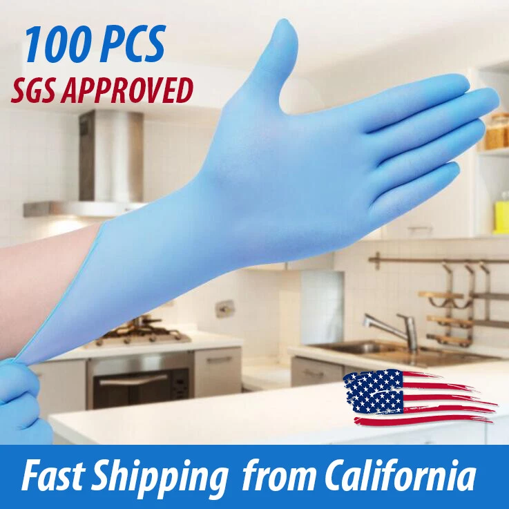SGS Approved 100PCS Nitrile Rubber Disposable Gloves for Kitchen