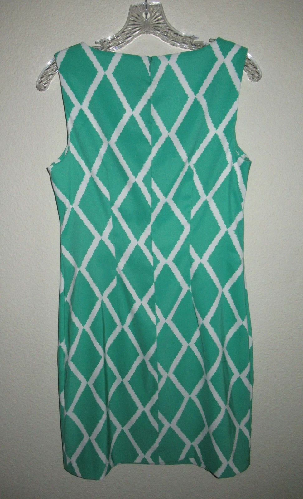 Abito tubino mod Alyx verde bianco arlecchino reticolo diamantato ispirazione anni 60 8