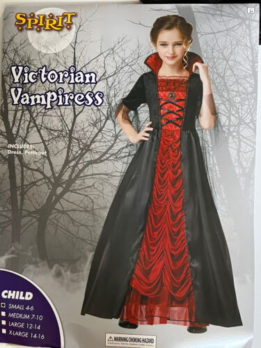 Spirit Halloween Costume Dress Victorian Vampiress Queen Girl's Small 4-6 - Picture 1 of 13