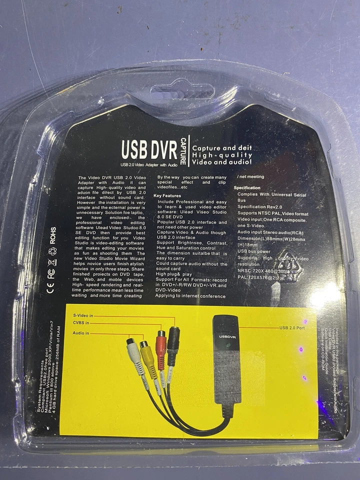 USB 2.0 Audio TV Video VHS to DVD VCR PC DVR HDD Converter Adapter Capture Card - Image 2 of 4