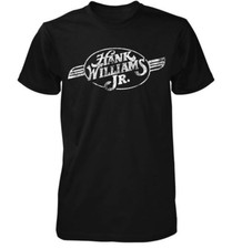 vtg Hank Williams Jr. LOGO T-shirt Black Short Sleeve All Sizes TA4933