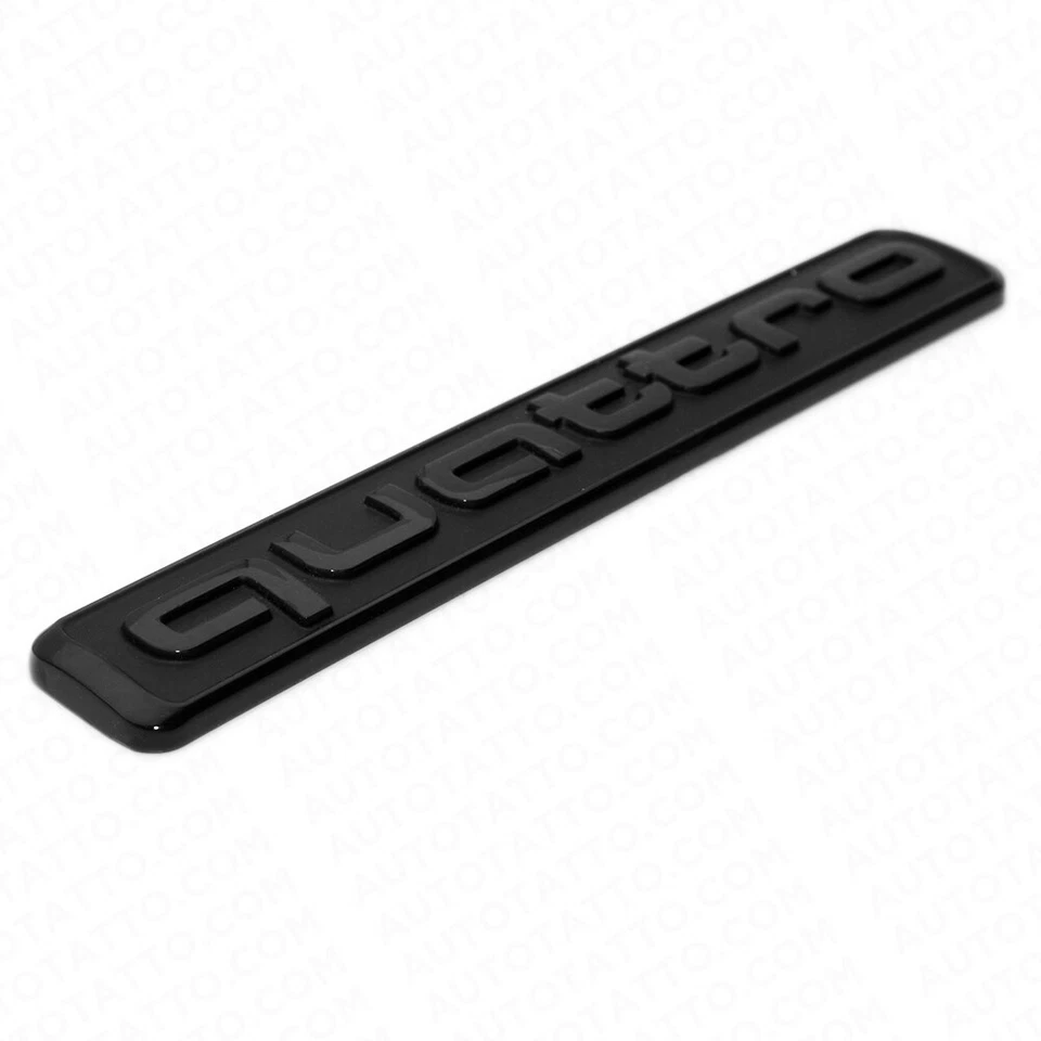 Audi Black Quattro Nameplate OEM ABS Emblem Liftgate Adhesive Logo Lid Badge - Image 2 of 4