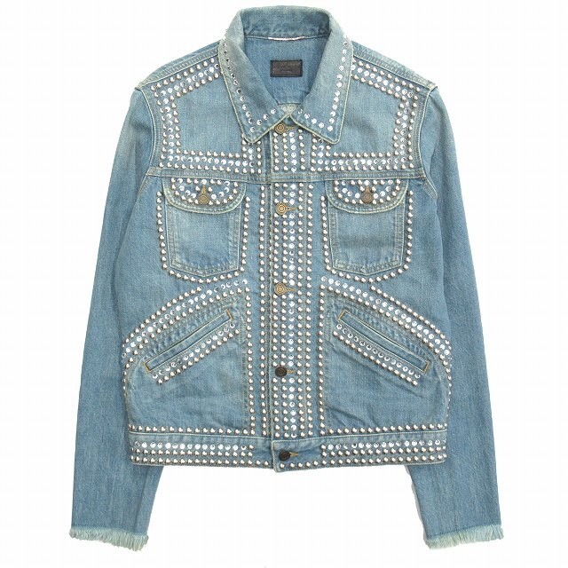 SAINT LAURENT PARIS by Hedi Slimane Crystal Studded Denim 