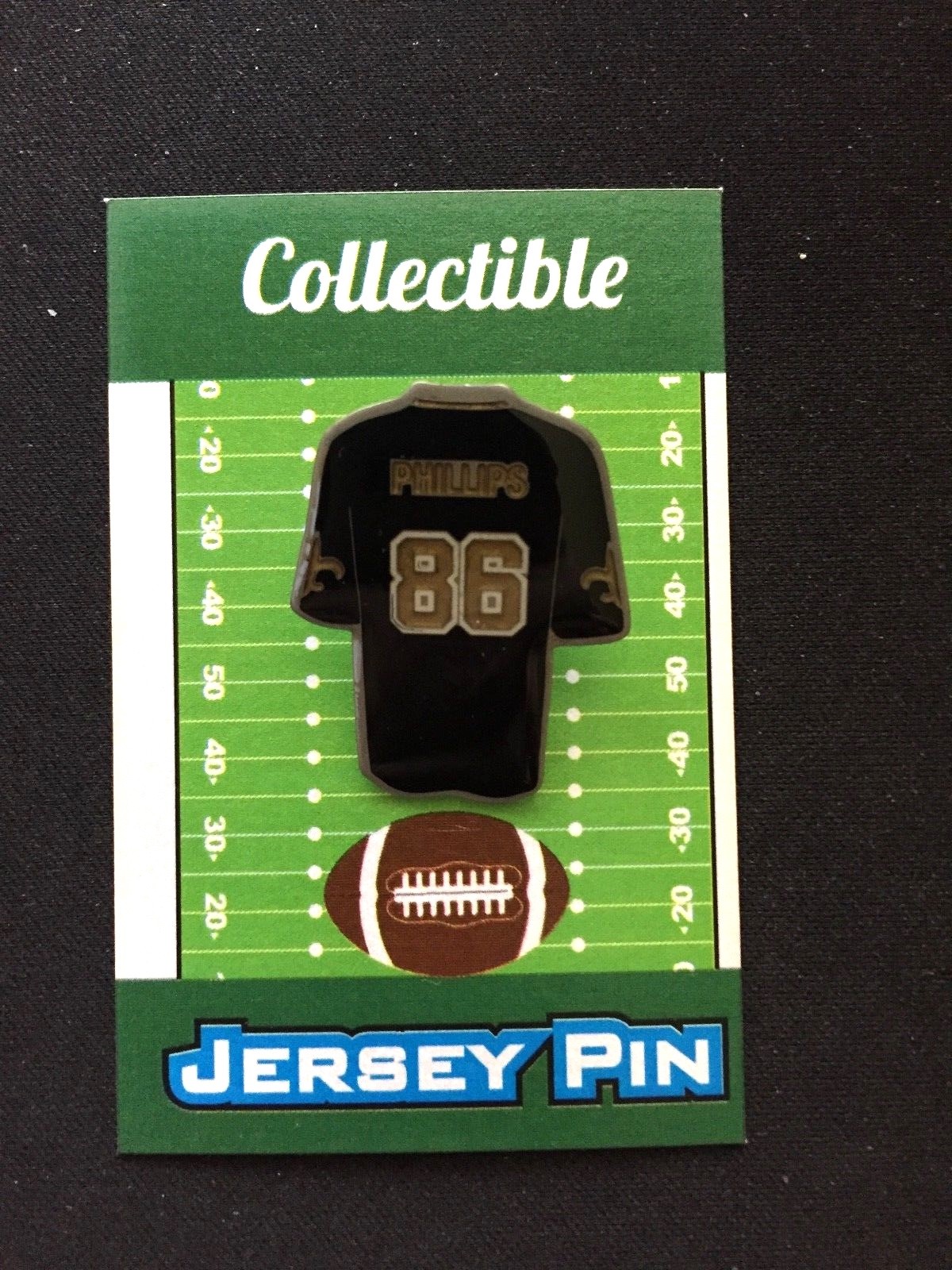 New Orleans Saints John Phillips jersey lapel pin-Classic Who Dat Collectible