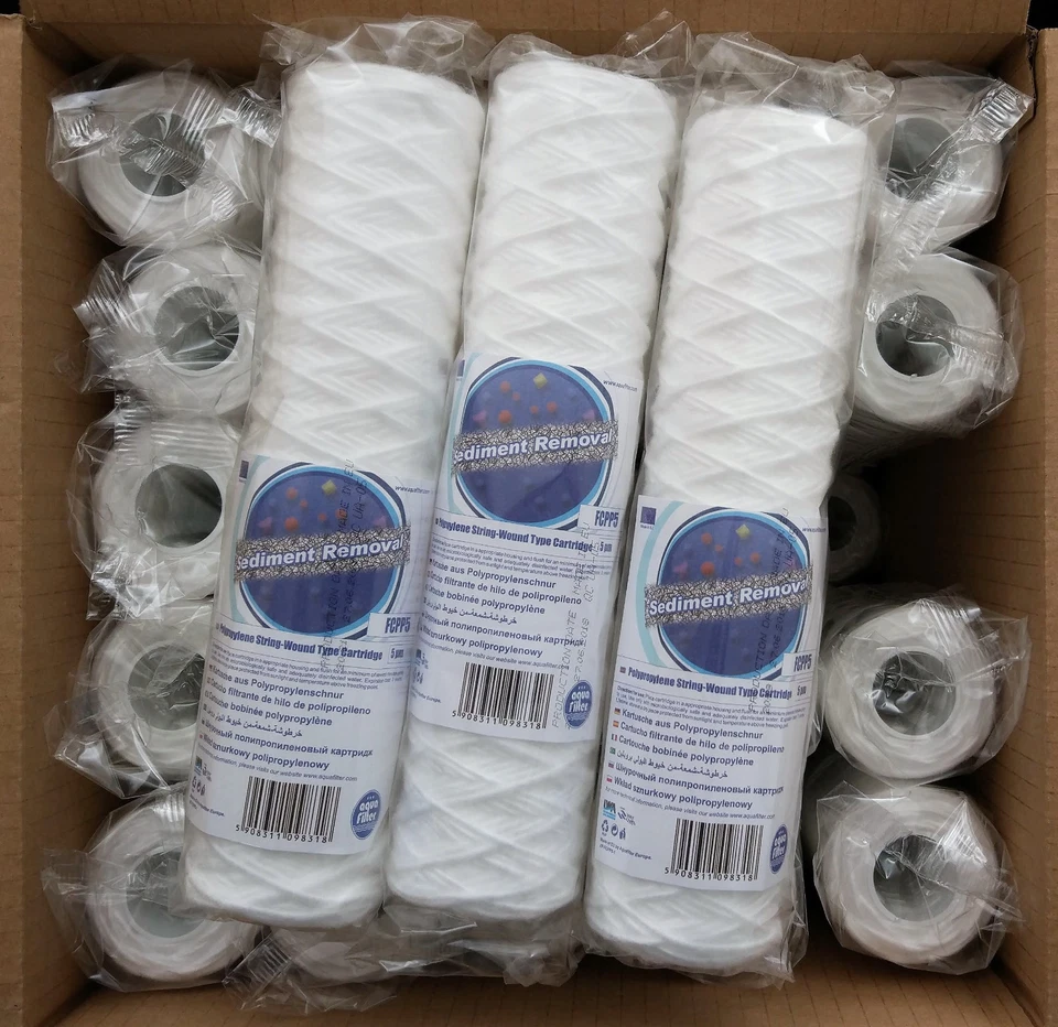 10pk 5 Micron Yarn String Wound Sediment Water Filter 10" Aquafilter - Image 2 of 3