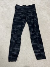 Athleta Leggings Womens 8 Black Camo Yoga Pants Stretch Spandex Ladies