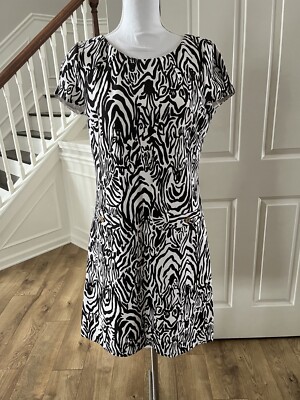 brown and white zebra print dress Petite Brown Zebra Print Puff Sleeve Dress  Ro&Zo