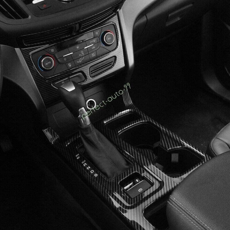 For Ford Escape Kuga 2017-2018 2019 Carbon Fiber Center Console Gear Shift Panel