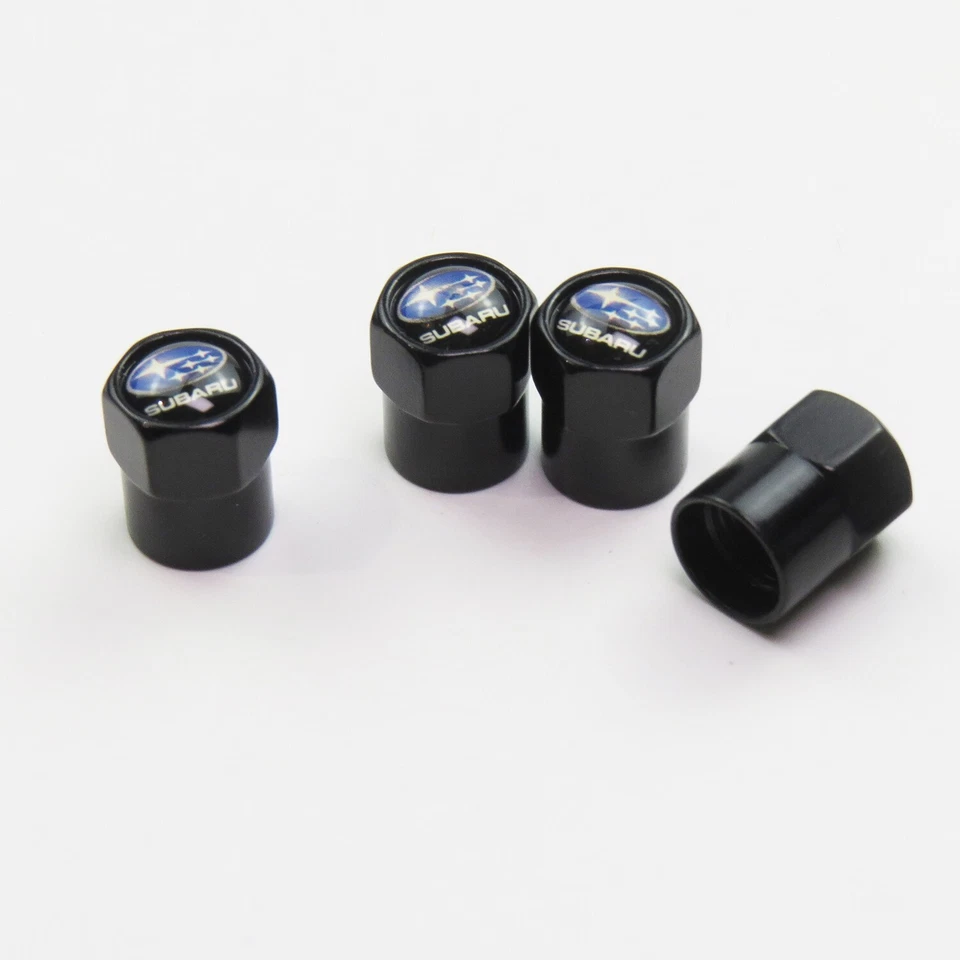 Compatible with Subaru 4Pcs Tire Valve Stem Caps Black Anodized Aluminum Set - Image 4 of 4