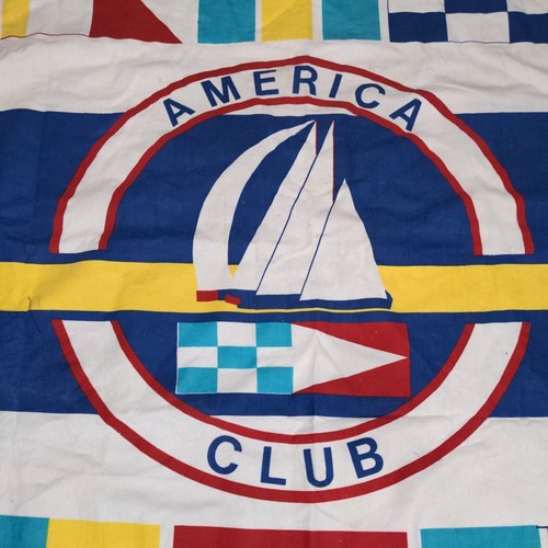 America Club Blanket Multicolor Nautical Boat Flags Vintage 56x90 - Picture 5 of 10