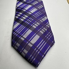 George Purple Plaid Classic Slim Tie 60  x 2.75  Necktie