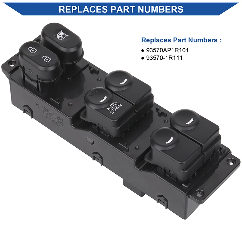 Power Window Control Switch Button for 2011- 2017 Hyundai Accent OEM 93570-1R111 Foto 4 de 4