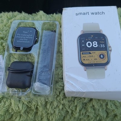 Smart Watch Black Silicone Band Touch Screen Bluetooth Android iOS Plastic Case