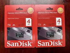Sandisk 4GB Memory Stick Pro Duo For Sony Products - Lot Of 2 Brand New Sealed