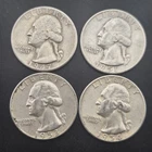 Lot of 4 Washington Silver Quarter Various Dates 1932-1964