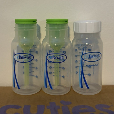 Dr. Brown s Natural Flow Anti-Colic Bottle Set Lot of 3 8oz Slow Flow 0+