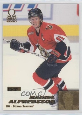 1999-00 Pacific Omega Gold 25/299 Daniel Alfredsson #156 HOF 04e3