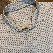 Johnnie O Golf Performance Polo Gray Geometric AOP Stretch Men  s Size XXL