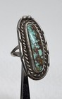 VNT Old Pawn Native American Sterling Silver Turquoise Matrix Ring Size 6.5 — photo 1
