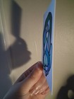 Original ACEO Abstract Stained Glass Art Card Blue Green Miniature OOAK Signed — photo 2