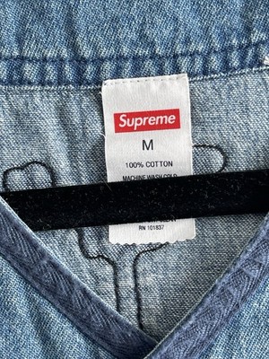 Supreme Patches Denim Baseball Jersey S/S 2021 Sz M 100