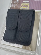 BLACKHAWK! Double Magazine Pouch Single Stack Mags Molded Cordura Black 44A000BK