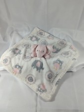 Blankets and Beyond- Pink Elephant Owl Lovey Plush Security Blanket Fleece