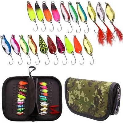 Forelle Spoon Set, 20pcs Angler Spinner Blinker, Fishing Lures, with Box