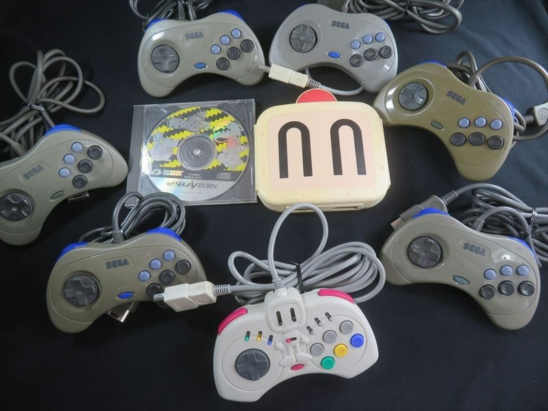 Sega Saturn joycard bomberman sbom multi tap gray 7 controller SS game Japan