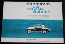 AUTO UNION DKW , Stromform-der neueste Schrei ? , alter Prospekt