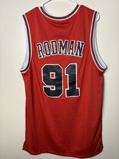 Vintage 90s Champion Chicago Bulls Dennis Rodman 91 Jersey Size XXL