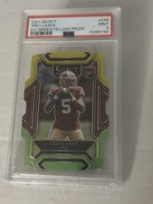2021 Panini Select Trey Lance 49ers RC Green/Yellow Die-Cut #245 PSA 9