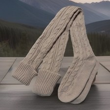 VTG Women's Stockings Leggings Acrylic 40" Thick Yarn One Size 80s 90s NOS Tan