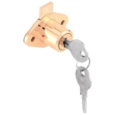 Defender Security U 9947 Drawer and Cabinet Lock, Brass, Keyed Lock, Y13 Yale Ke