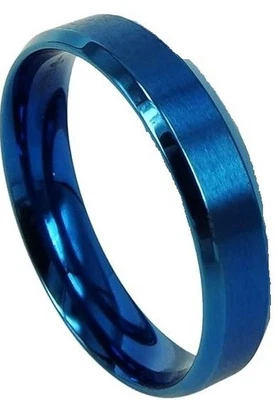 Titan Blau Ring Größe EU 62 (US 10) Breite 5mm - Bild 1 von 4