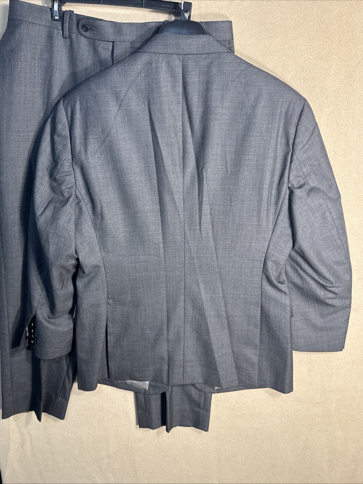 JT Vinson Custom 44R Slim Fit 2 Piece Suit Dark Gray Twill No Tag 2 Button 37x29 image 8