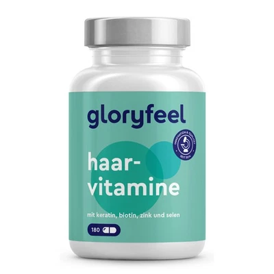 GLORYFEEL Haar Vitamine - Haut-Haare-Nägel-Kur* - 24 Vitalstoffe - Mit Biotin, Selen, Zink